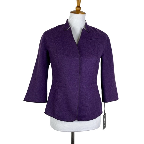 NEW Worth Sugar Plum Purple Felted Wool Jacket Sz. 0 - Picture 1 of 15